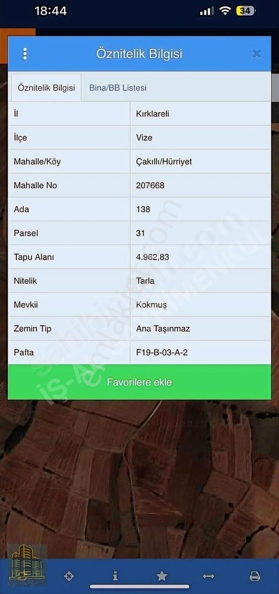 İşal İnşaatan Vize Çakılıda Acill Satılık Hisse