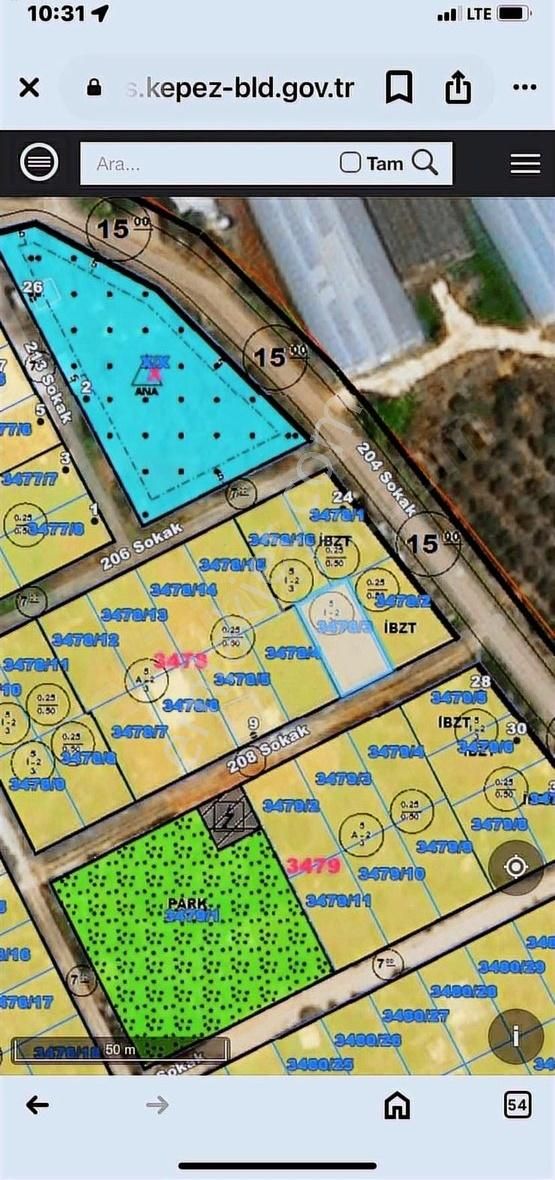 Kepez Gazilerde İnşaata Açık 336 Mt Satılık Arsa