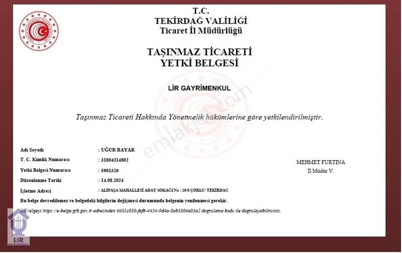 Lir Den Kırklareli Pehlivanköy Kuştepede 1125 M2 Satılık Tarla