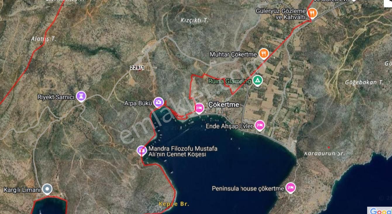 Elvan Özçelik'den Gökbel Arpabükü Koyunda Muhteşem Manzaralı Satılık Arsa