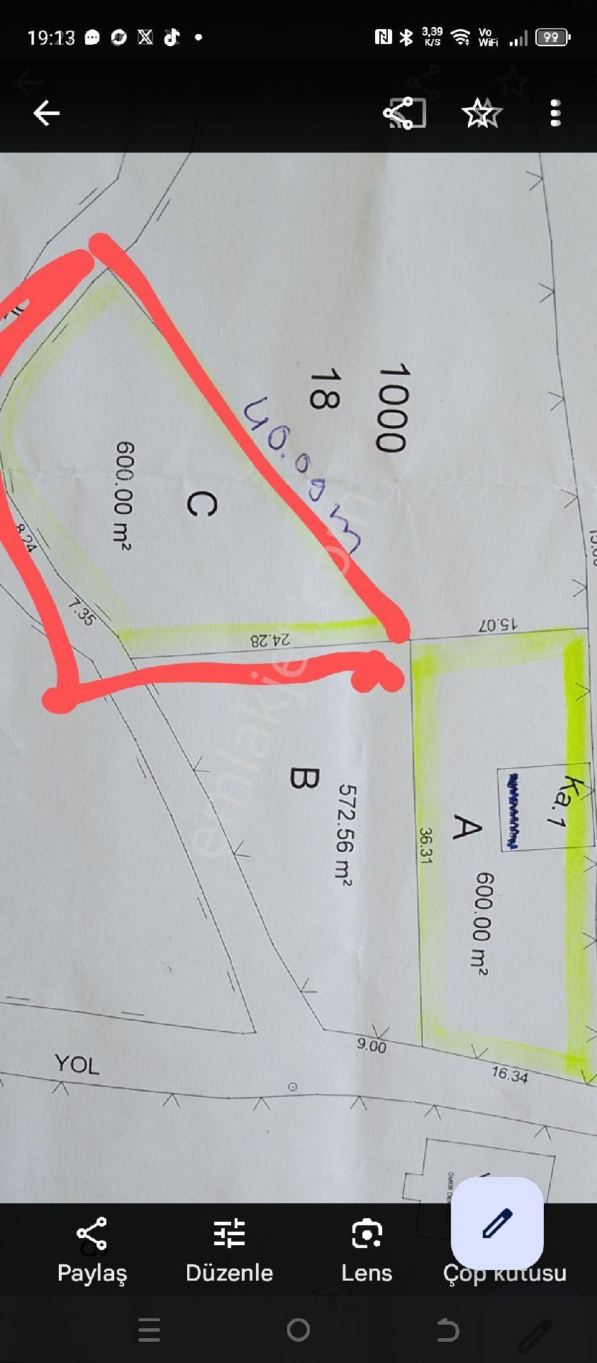 Perşembe Ramazan Mahallesinde Satılık İmarlı Bahçe