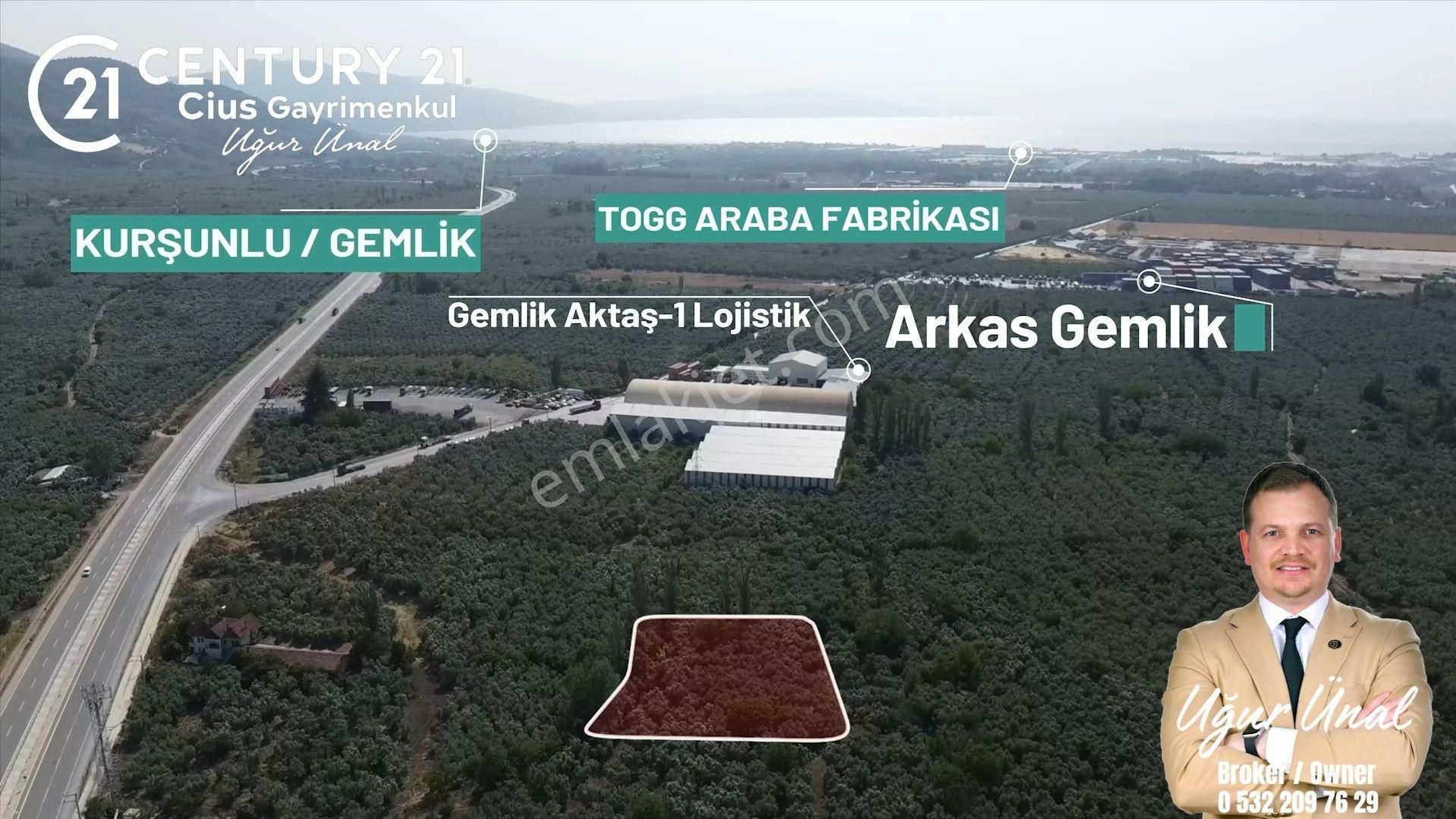 C21 Cius;engürücükte Dev Yatırımlık 3632m2 Arazi Togg'a Komşu