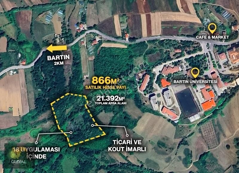 Global'den Ağdacı Ünv.yanında Satılık 866 M2 Arazi 18 Uyglmsnda