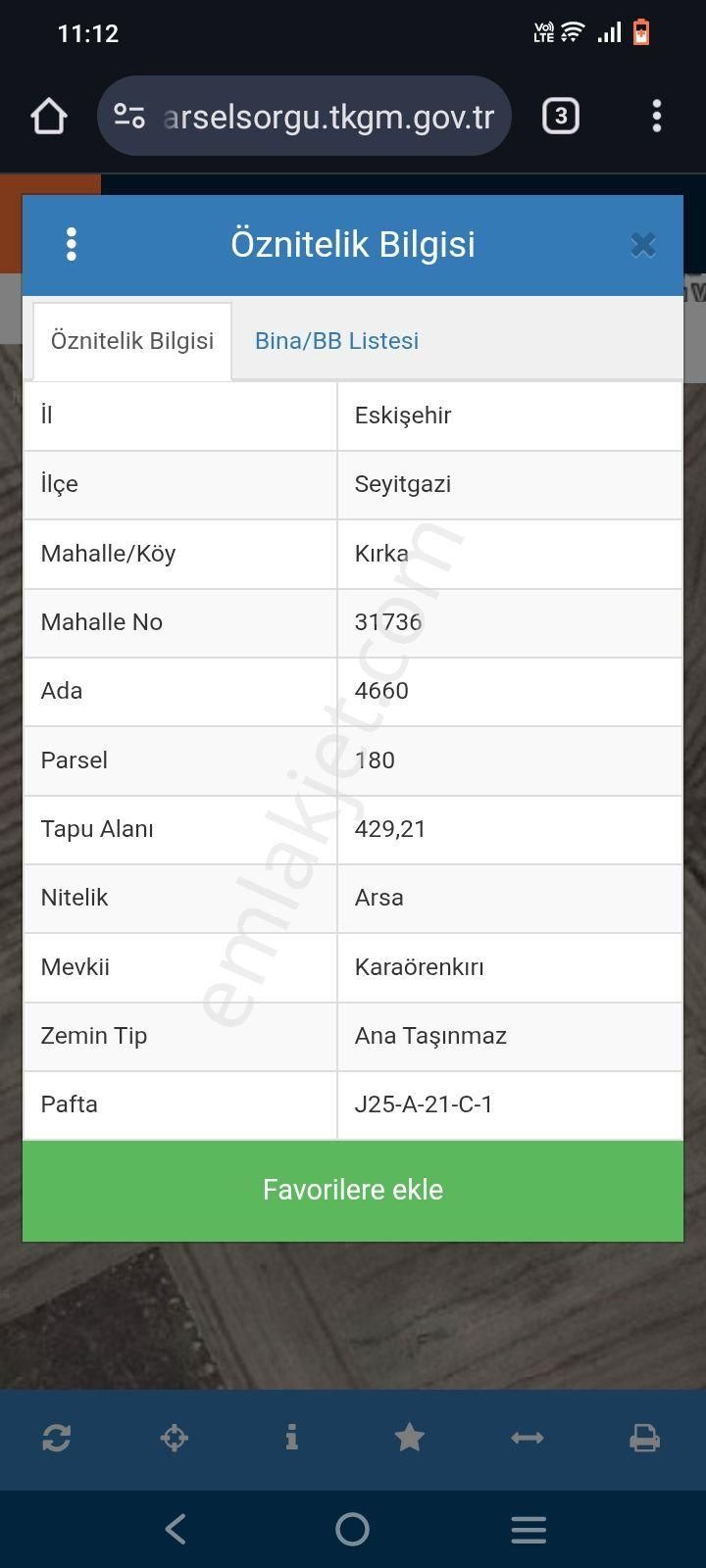 Seyitgazi Kırkada Müstakil Tapulu Satılık Arsa