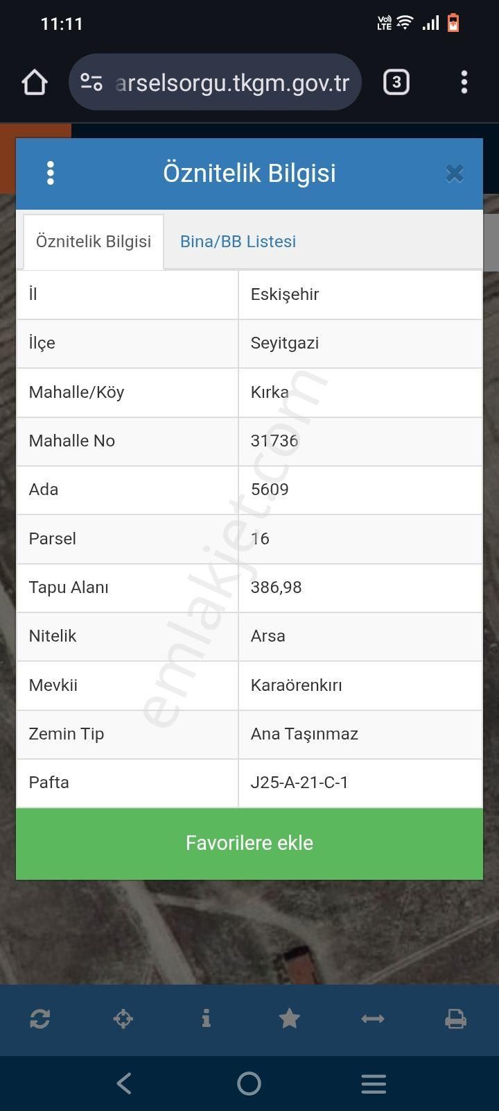 Seyitgazi Kırkada Müstakil Tapulu Satılık Arsa