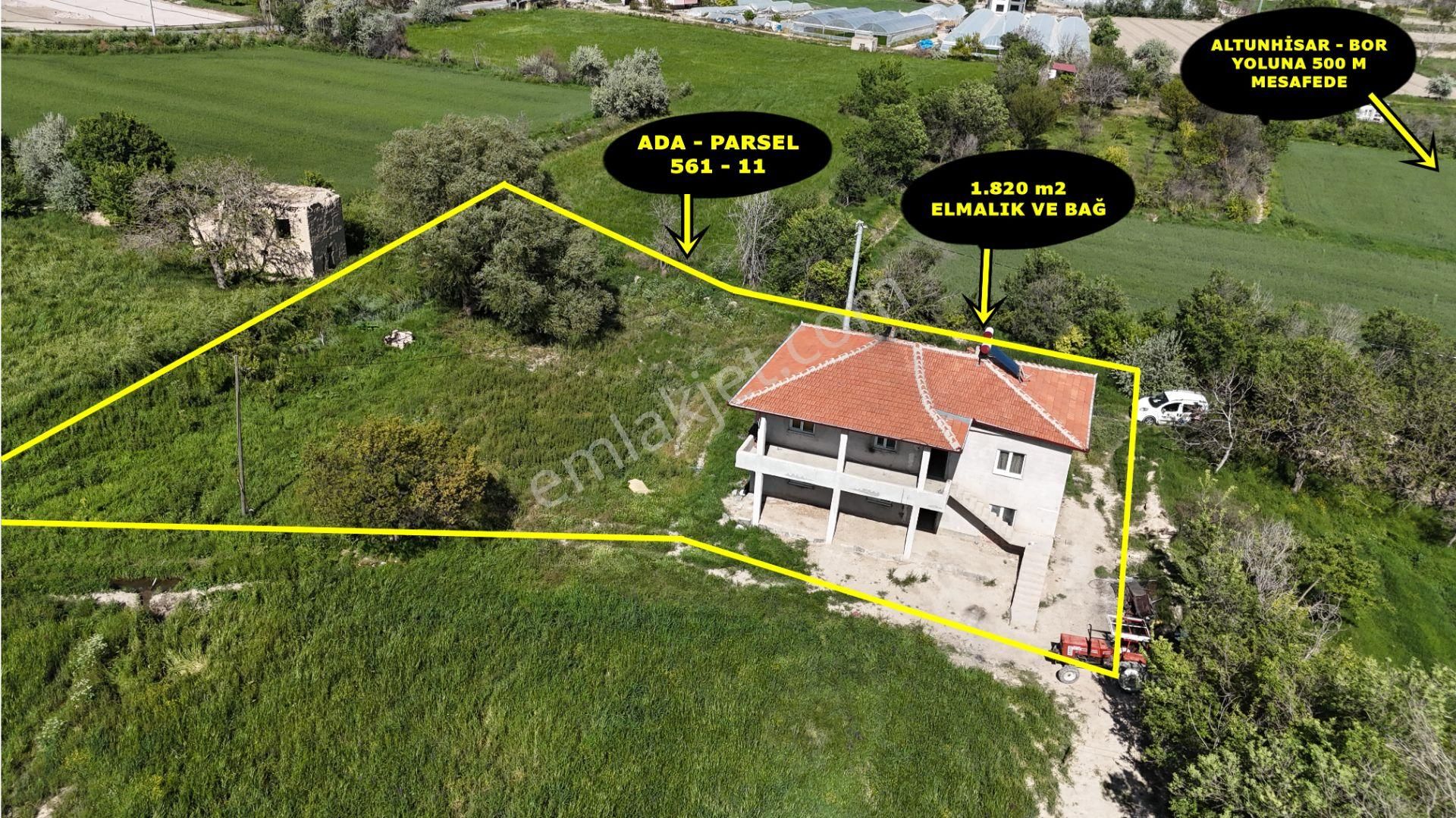 E.gökal Bor Başpınar 1.820 M2 Elmalık İçinde Yarım İki Katlı Ev