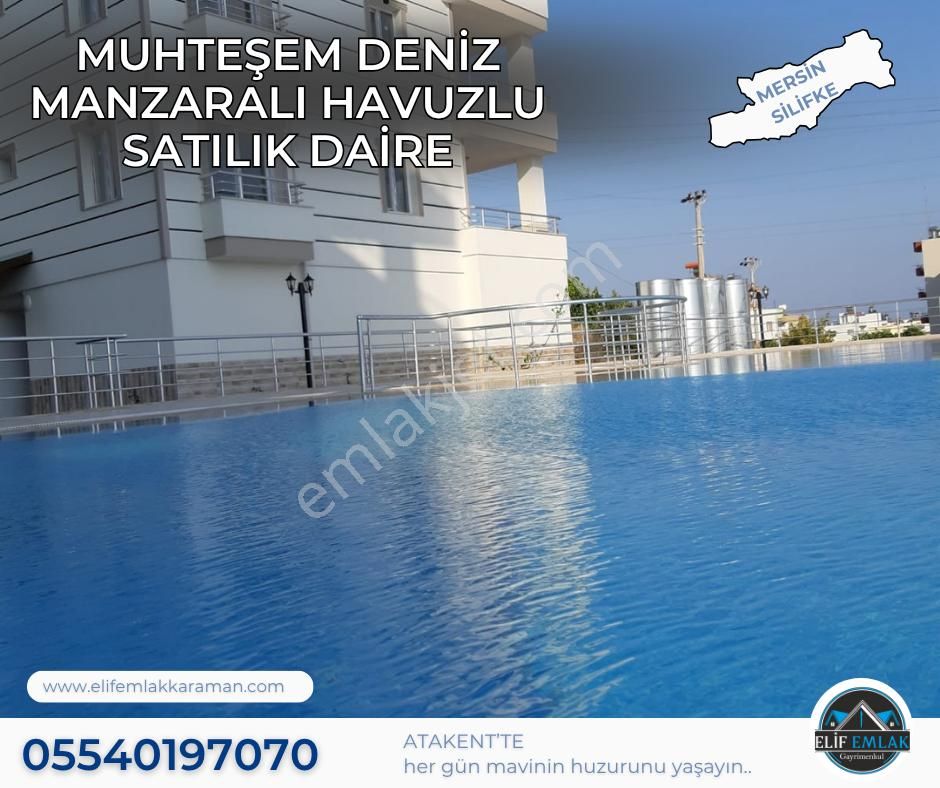 Mersin Silifke Atakent’te Muhteşem Deniz Manzaralı Havuzlu 2+1 Full Eşyalı Satılık Daire