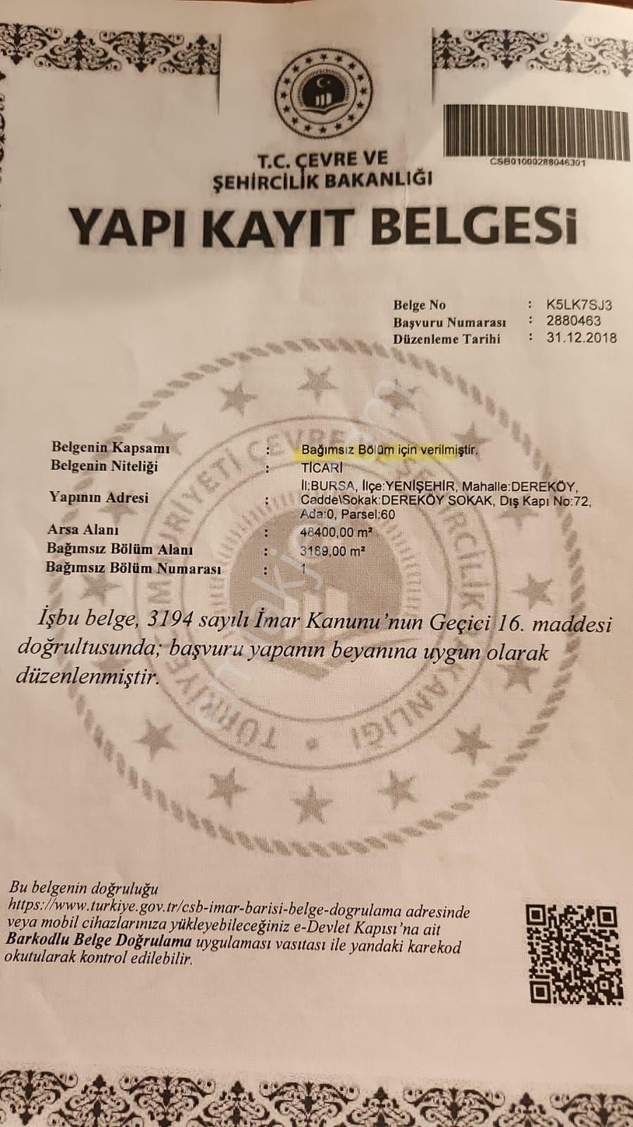 Bursa Yenisehir Çiftlik Ruhsatli Projeli - Görsel 4