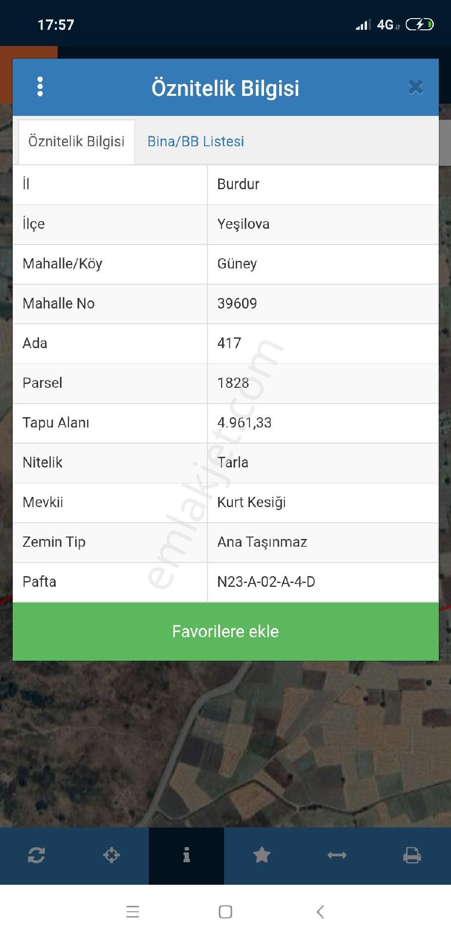 Burdur Yeşilova Güney Köyü 4961 M2 Tarla - Görsel 2
