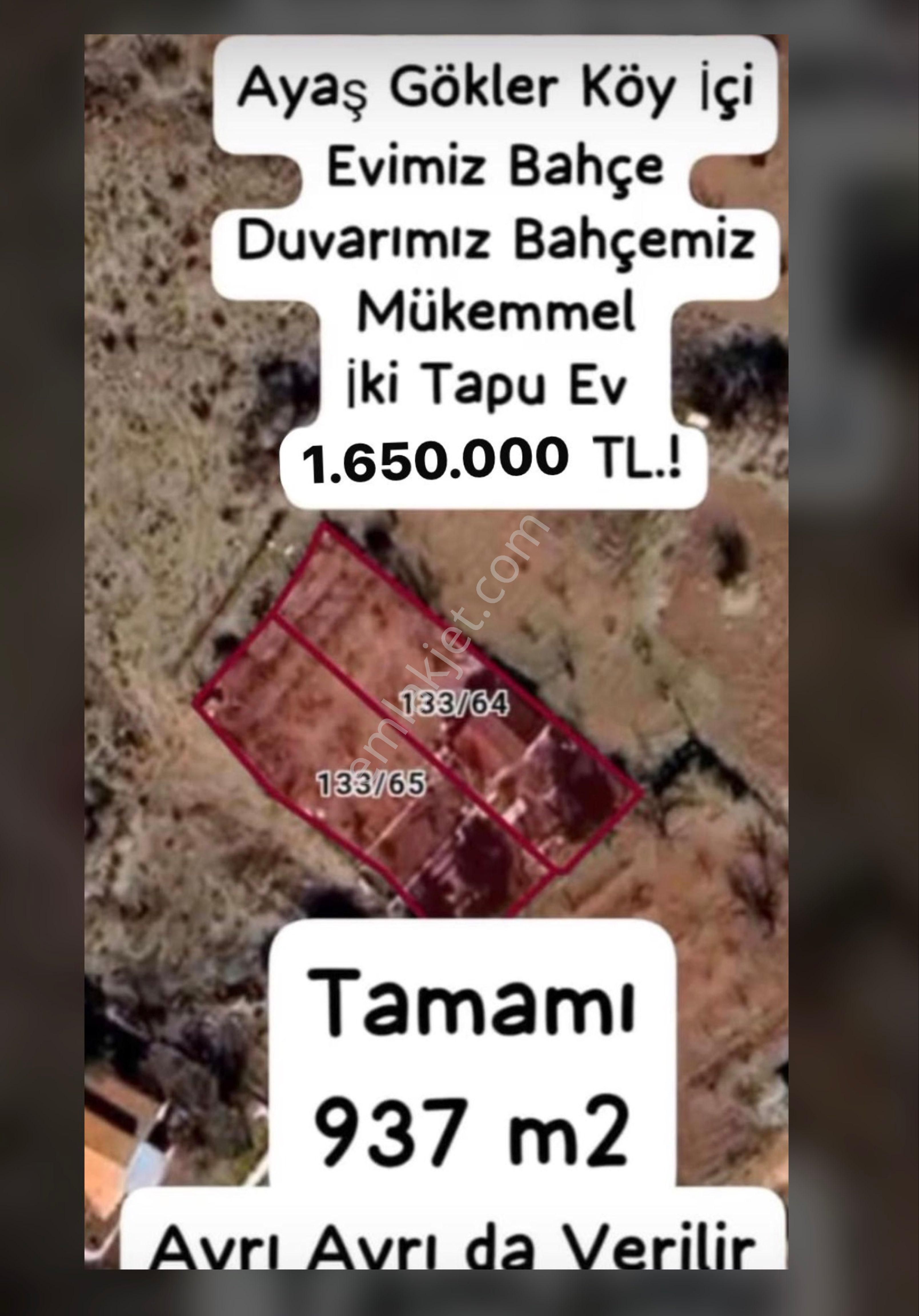 Ankara Ayaş Göklere Satılık Evli Bağ Bahçe Tapu Yatırımlık Arsa