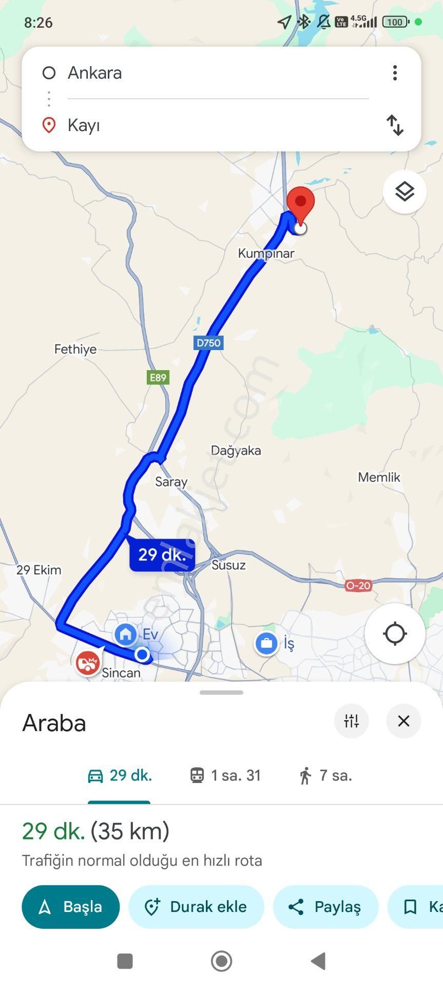 Kahramankazan Kumpınar Satılık Yatırımlık Hisse Tapulu 185 M2 Arsa - Görsel 9