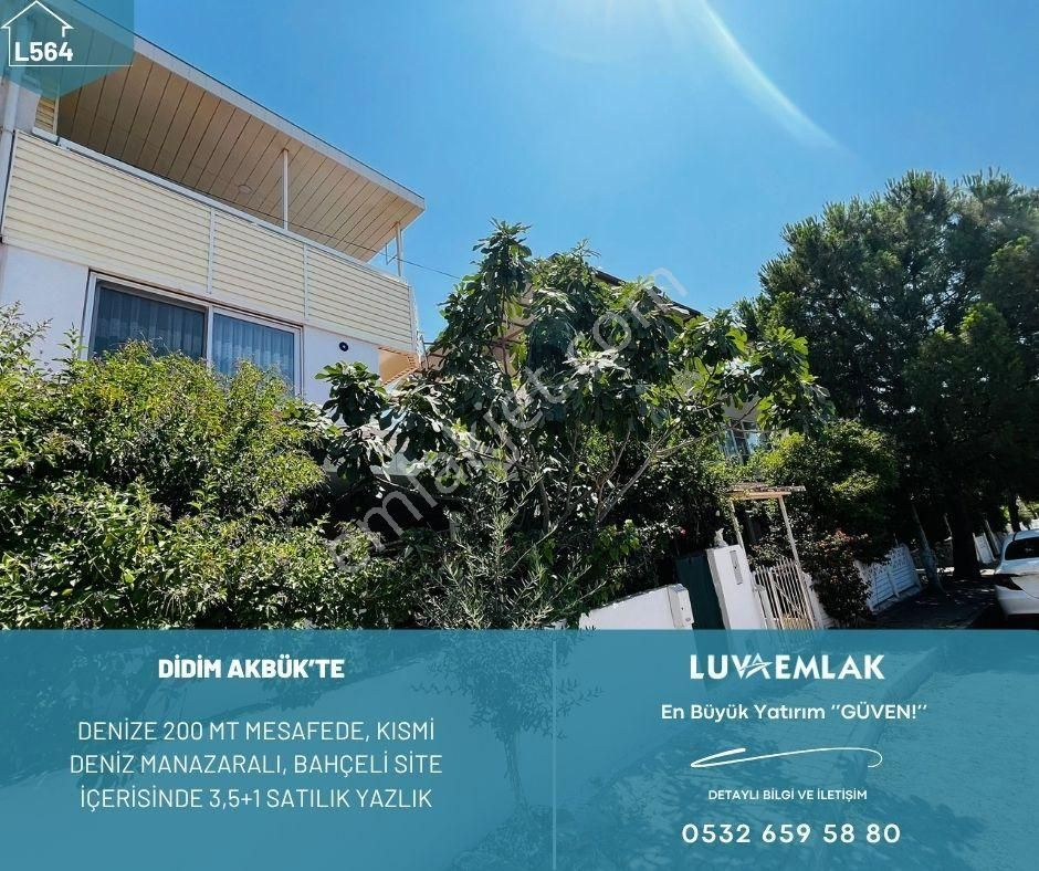 Didim Akbük'te Denize 200 Mt Satılık 3,5+1 Yazlık! Kısmi Deniz Manzaralı, Teraslı, Baheçli
