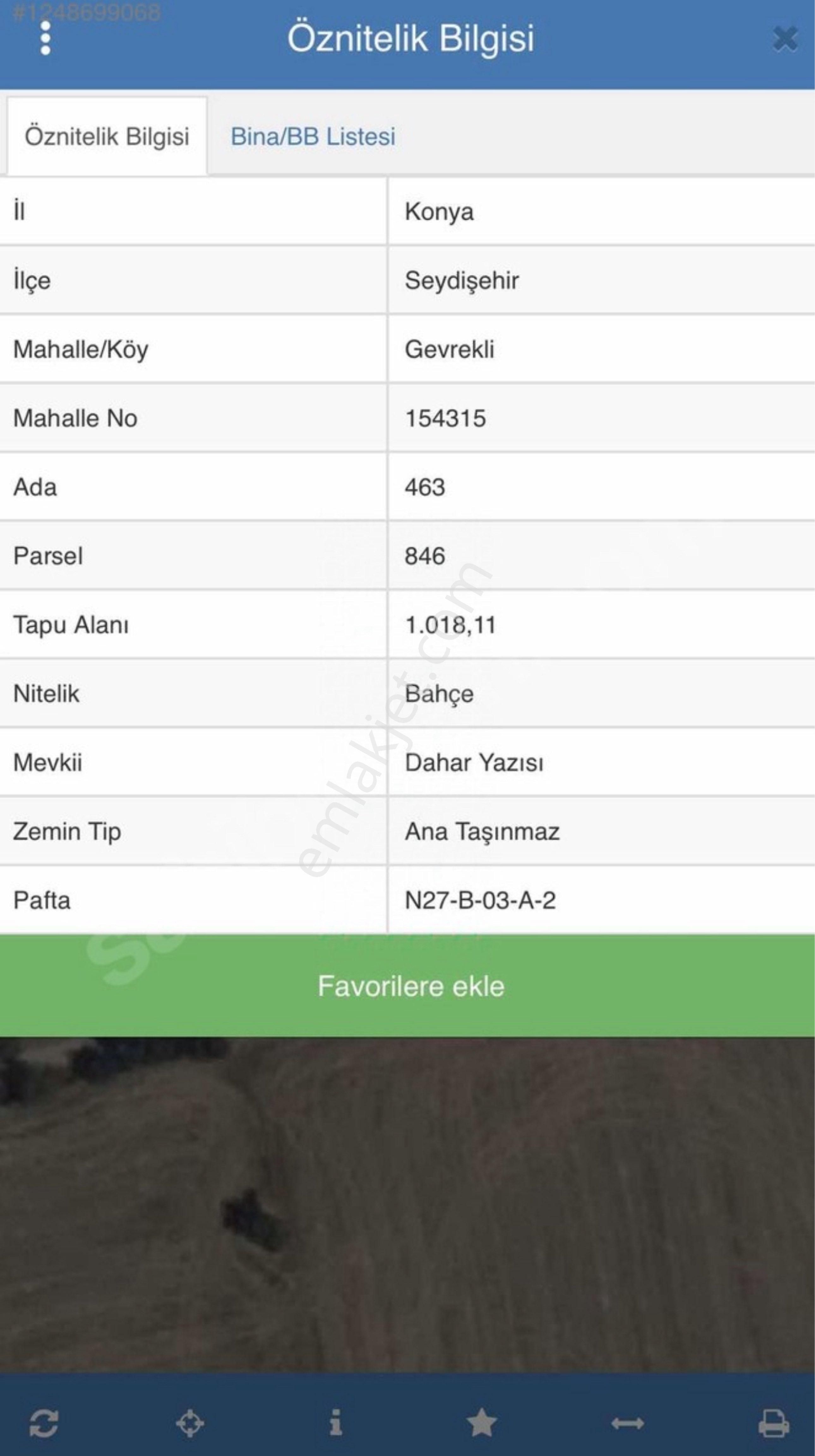 Satılık Bahçe Seydişehir Merkeze 6 K