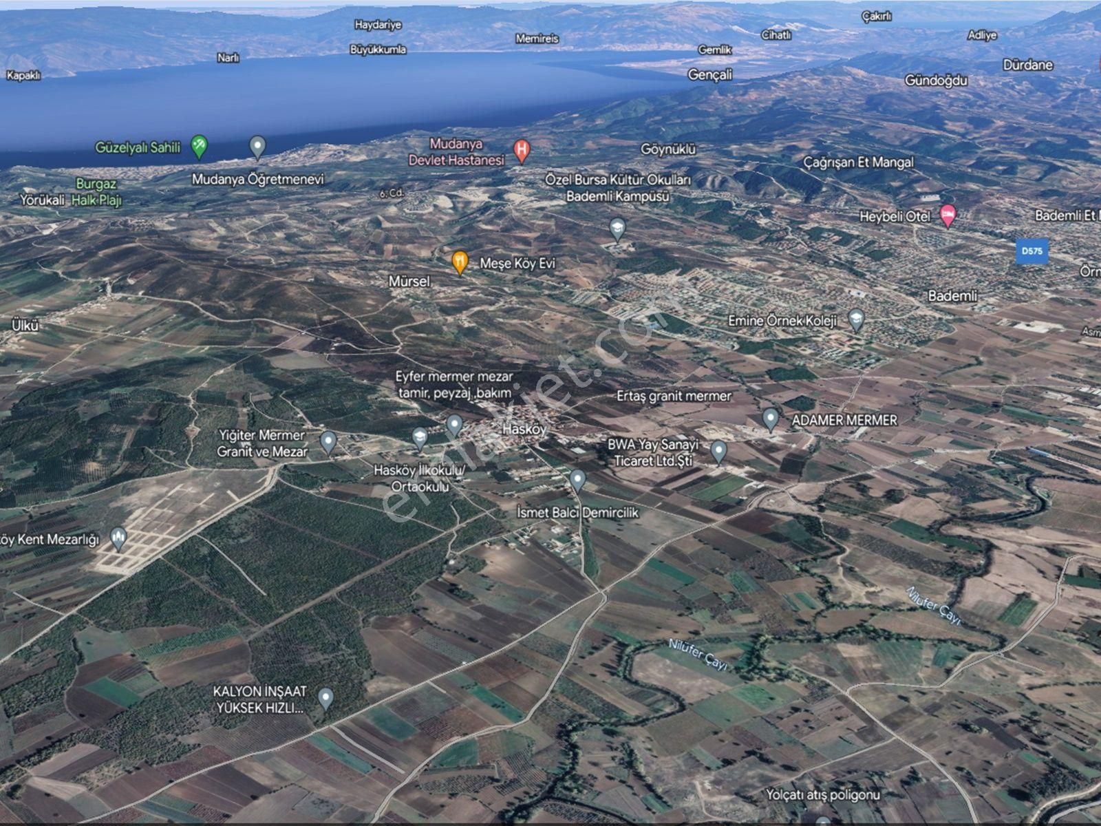Bursa Mudanya Hasköyde Yatırımlık Fırsat Satılık Tarla