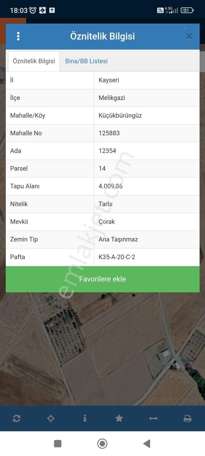 Küçük Bürüngüz De Yol Kenarı 4000 M2 Satılık Tarla