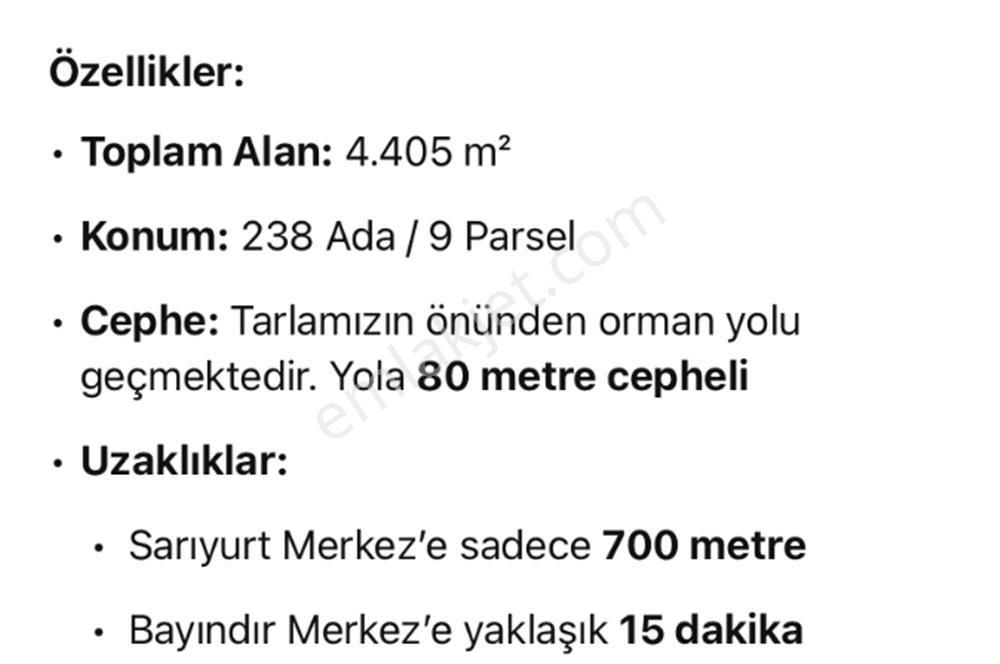 İzmir Bayındır Sarıyurt Mahallesi’nde 4405 M² Satılık Tarla! - Görsel 3