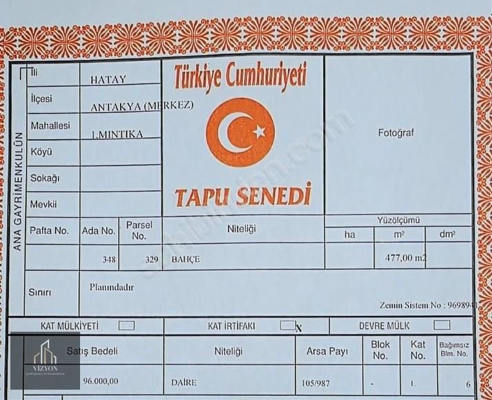 Rezerv Alanı İçerisinde Satılık Tam Tapu Daire Hisse Payı