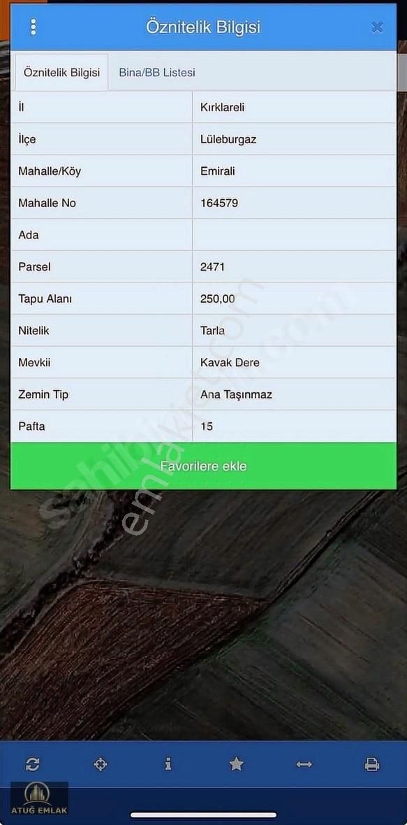 Atuğ Emlaktan Tek Tapu 250m Tarla Asfalt Cepheye Yakın