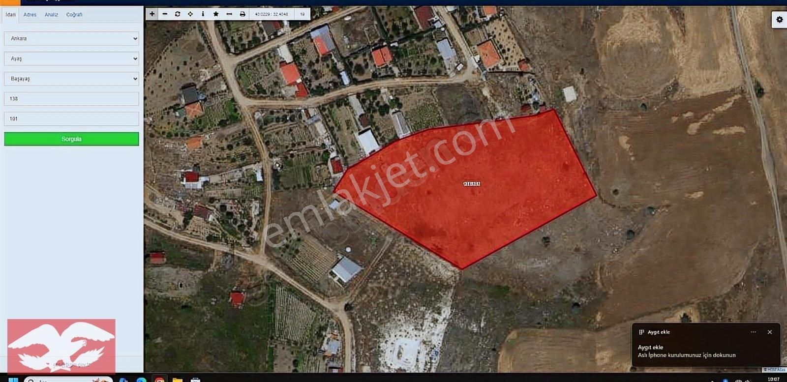 Ayaş Başayaş'da Acil Tapulu 5.000 M² Satılık Tarla