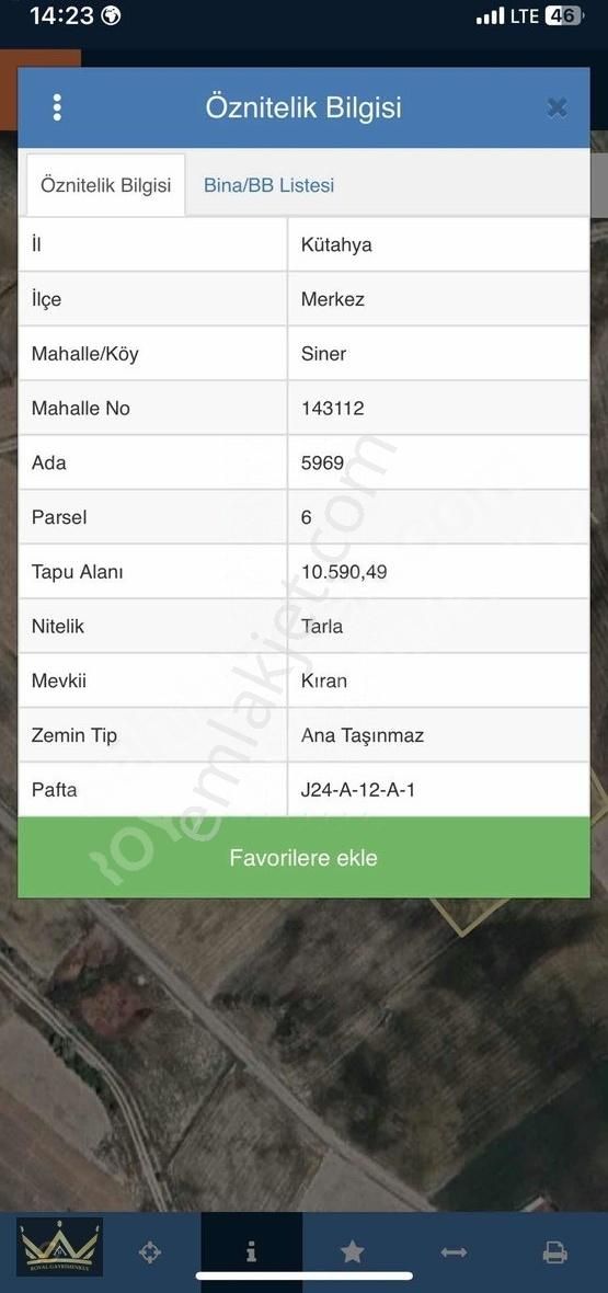 Royal'den Merkez Siner İmara Bölgesinde Satılık Tarla