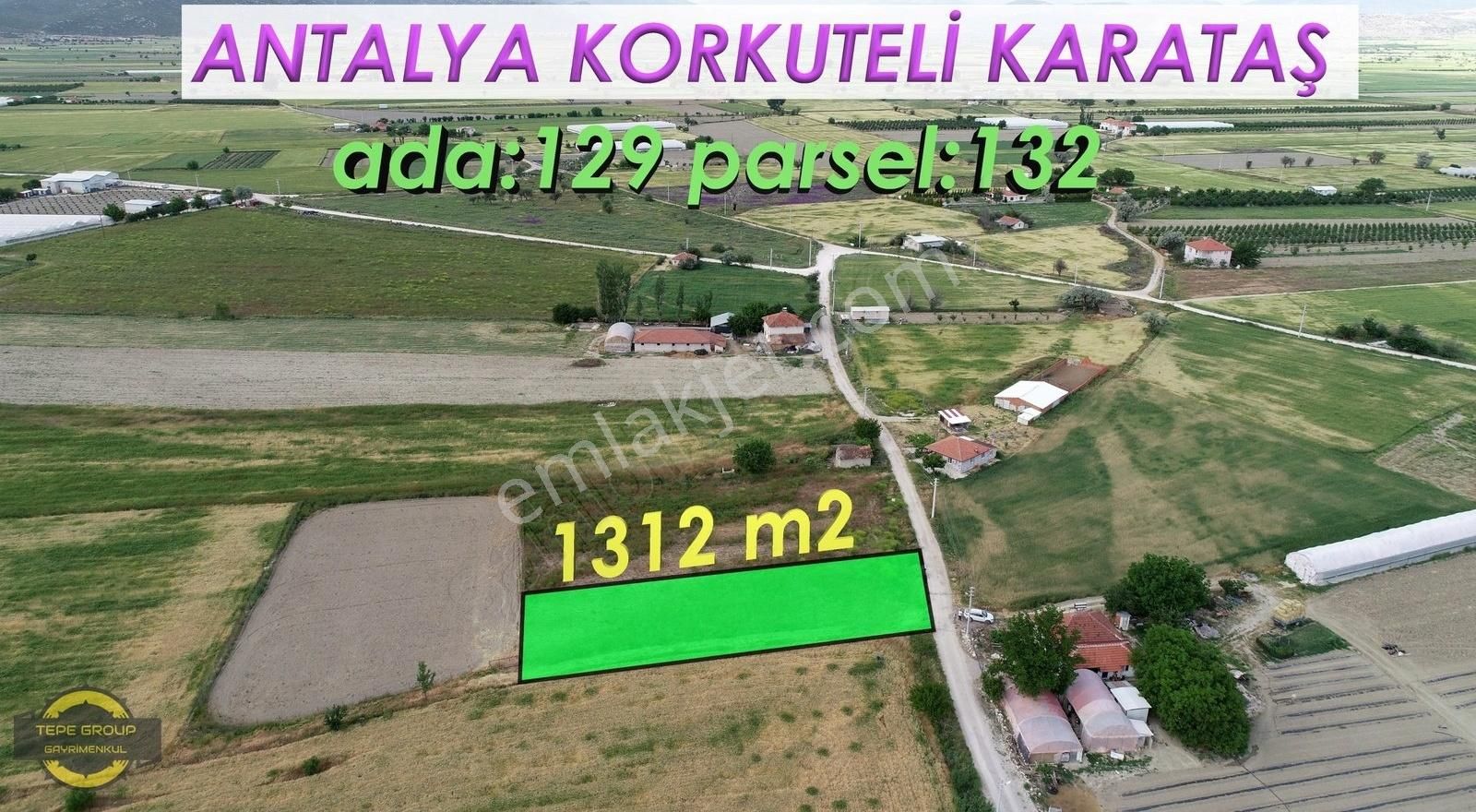 Antalya Korkuteli Karataşta 1312 M2 İmarlı Satılık Arsa