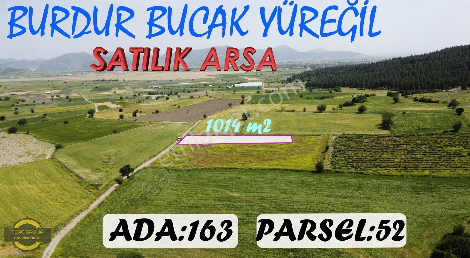 Burdur Bucak Yüreğil'de 1014 M2 2 Kat İmarlı Satılık Arsa