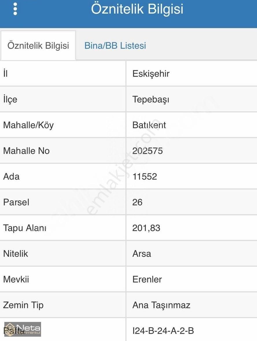 Neta'dan Batıkent'te İmar Sınırında Satılık Müstakil Tapulu Arsa