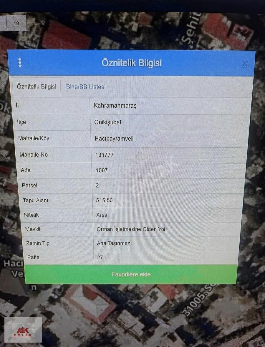 Megapark Hastanesi Arkasın'da Satlık Arsa