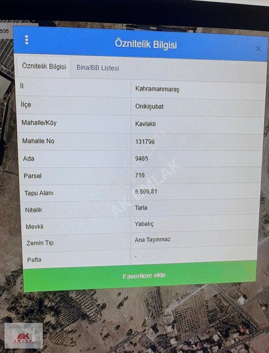 Kavlaklı Organize Bölgesi'nde Satlık Zeytinlik