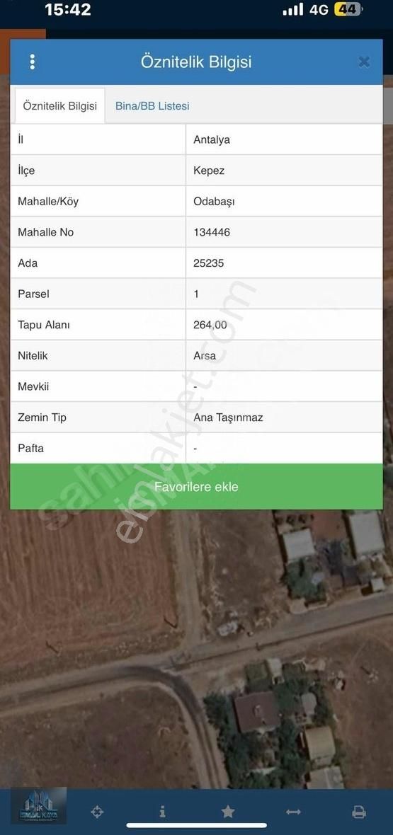 Odabaşının En Güzel Köşe Parka Cephe 265 M2 Arsası