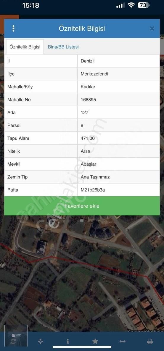 Denizli Kadılar Satılık 471 M2 Satılık Arsa