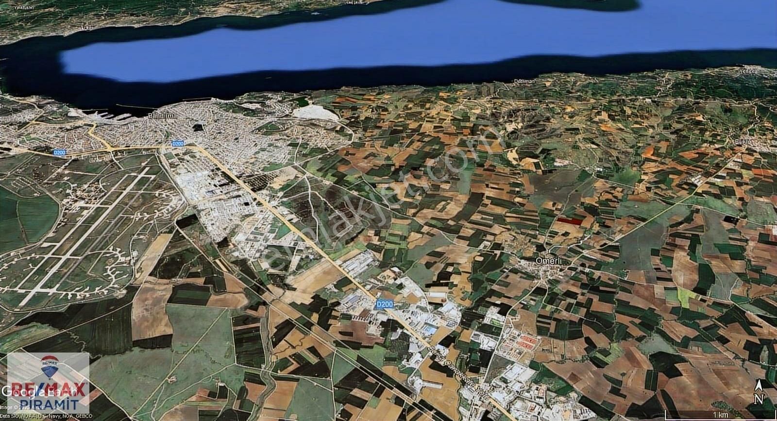 25 Dönüm Tek Müstakil Tapulu Kadastral Yola Cephe Arsa Bandırma