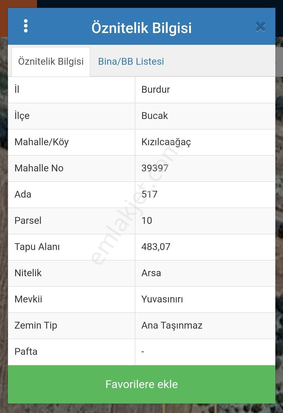 Bucak Kızilkayada Satilik Arsa