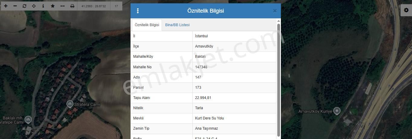 Arnavutköy Baklalıda Satılık Tarla , 23 Dönüm Müstakil Otoyola Yakın