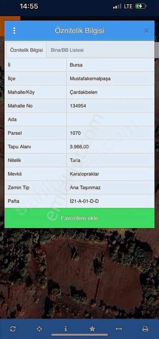 Çardakbelende Köye 1 Km Yolu Olan Tarla