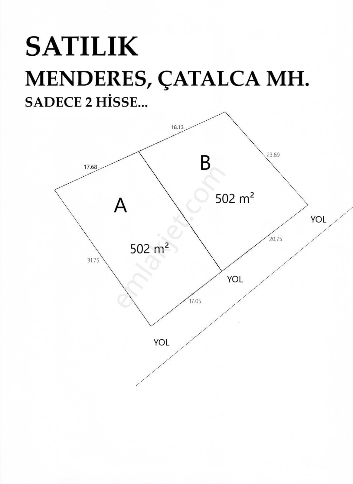 Karacadan Menderes Çatalcada Satılık 2 Adet 502 M2 Tek Tapu Tarla - Görsel 2