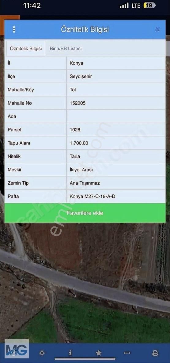 Seydışehır Tol Da Takaslı Harika Konumda Tek Tapu 1700 M2 Tarla