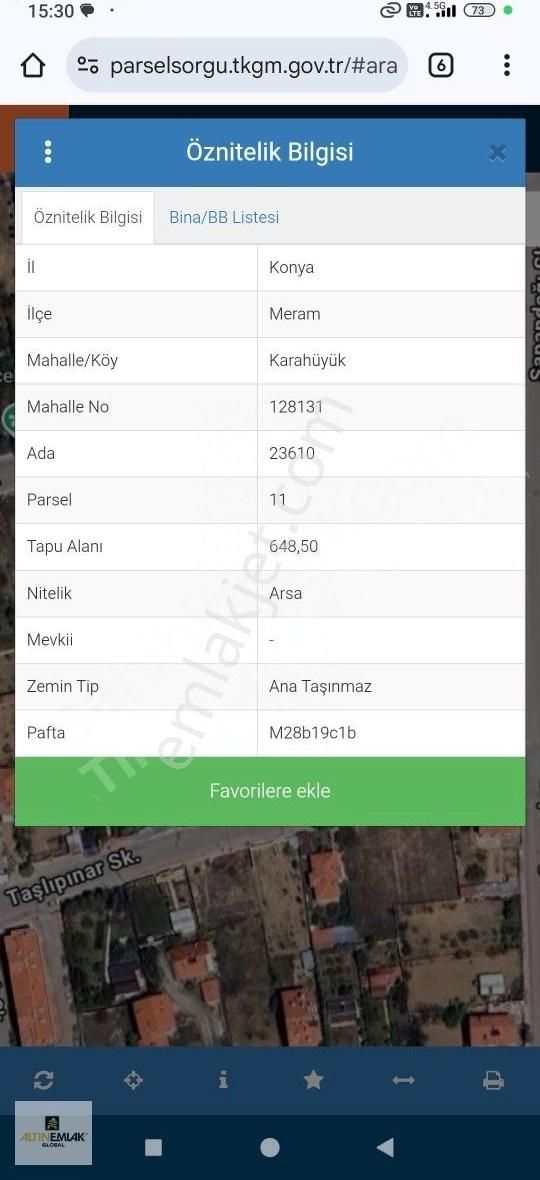 Konya Meram Karahüyük Mah.de 2 Kat İmarlı Yatırımlık Arsa