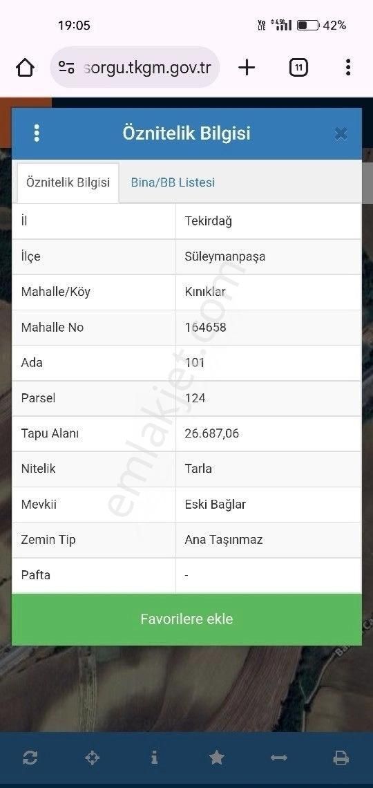 Kınıklar Da Ana Caddeye 2. Parsel 26.687 M2 Satılık Tarla