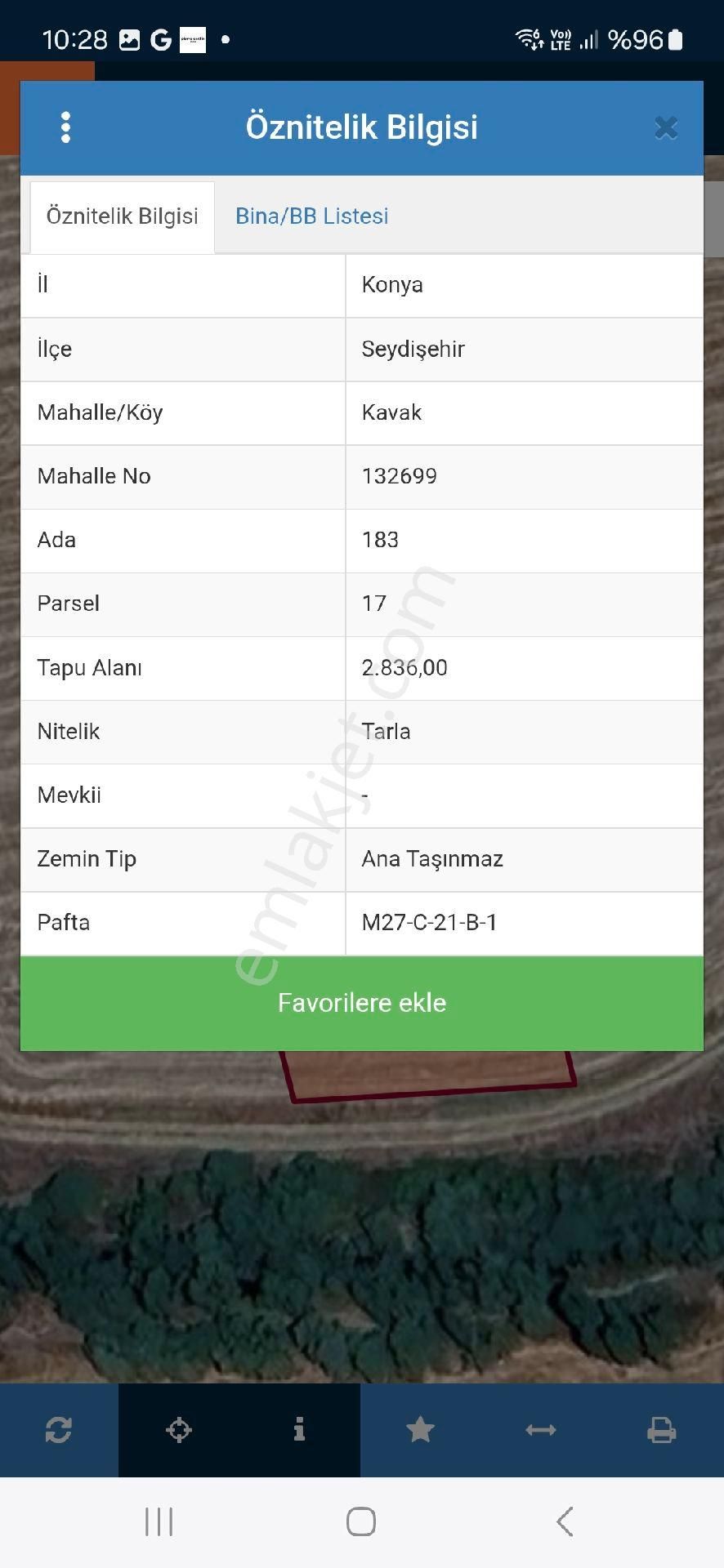 Kavak Ta Satılık Tarla