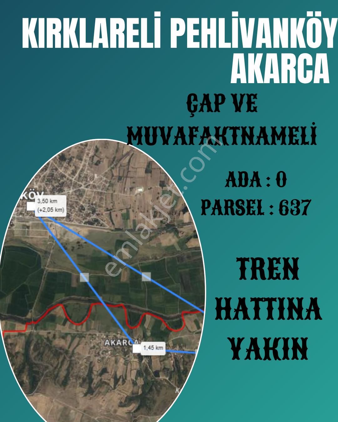 Kırklareli Elden Senet 36 Ay Vade Aylık 3.500 Tl 210m2 Arsa
