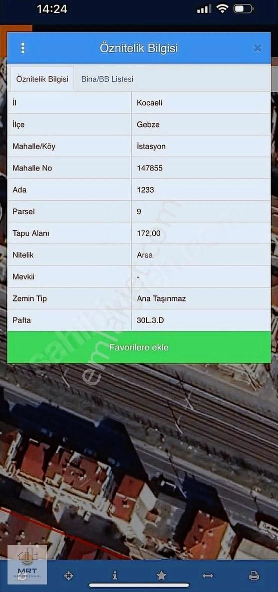 Gebze İstasyon Mahallesinde Satılık 172 M2 Arsa