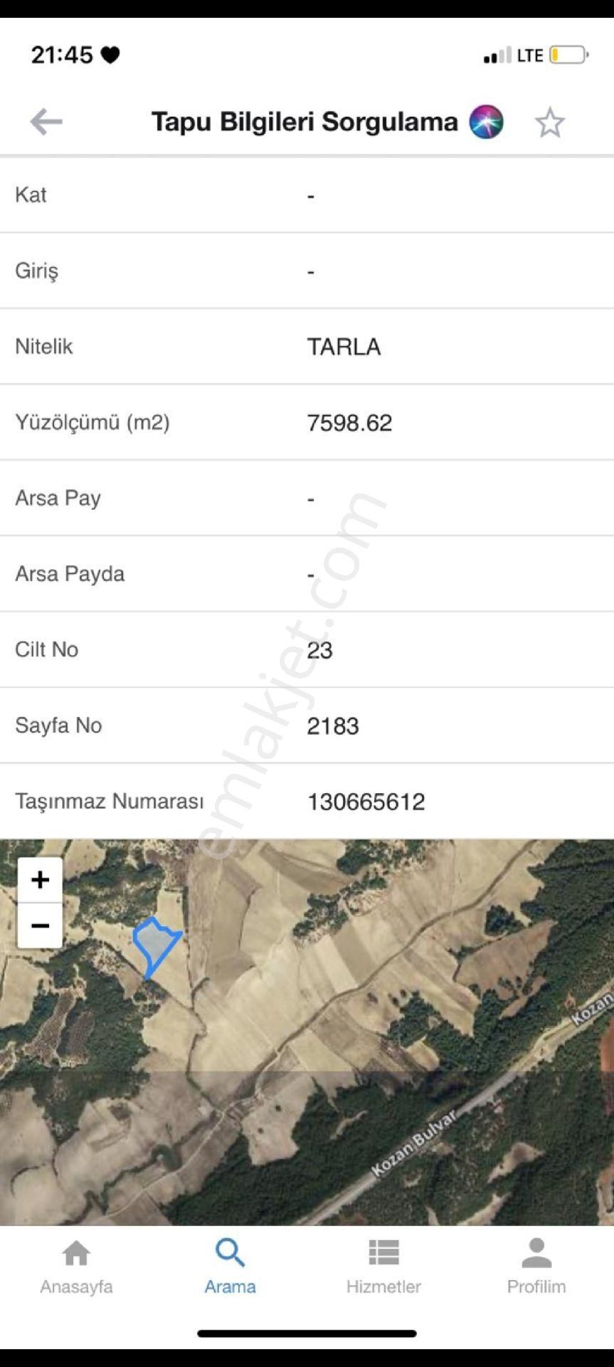 Sarıçam Kılıçlıda Kozan Yoluna Yakın