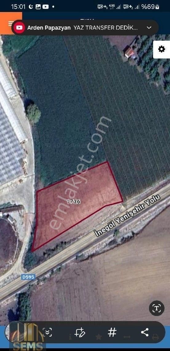 Bursa Yenişehir İnegöl Yolunda Akaryakıt İstasyonu Yapmaya Uygun Arsa - Görsel 3