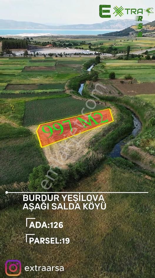 Burdur Yeşilova Salda Köyünde 997 M2 Tarla