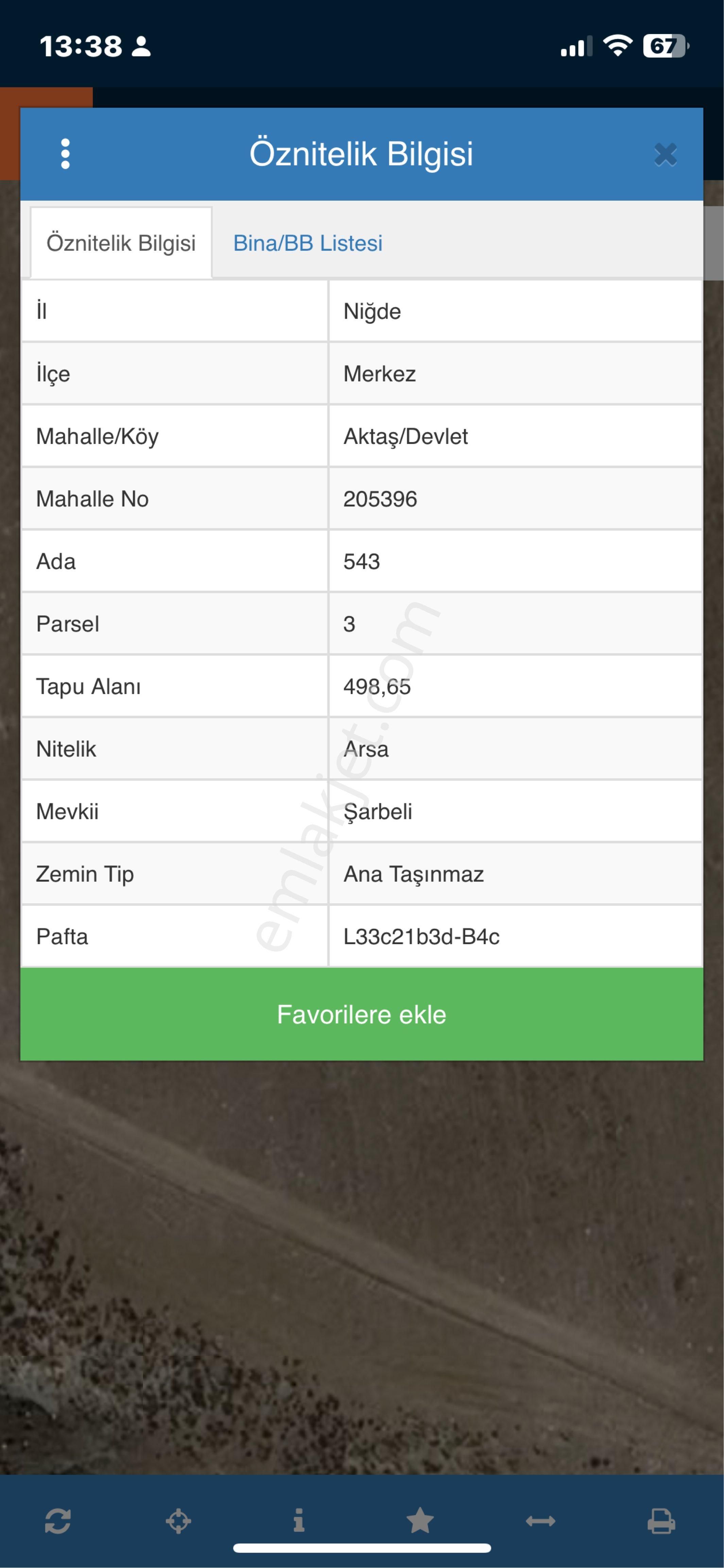 Satılık İmarlı Arsa Niğde Aktaş Devletde
