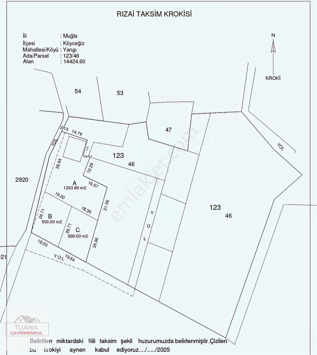 Tuana Gayrimenkul'den Yangıda 500m² Hisseli Tarla