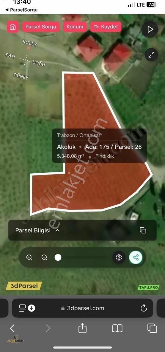 Altın Emlak Trabzon Akolukta Satılık Fırsat Yatırımlık Arazi