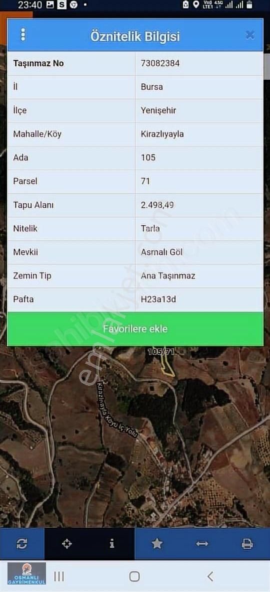 Kelepir İznik Göl Manzaralı Satılık Arazi