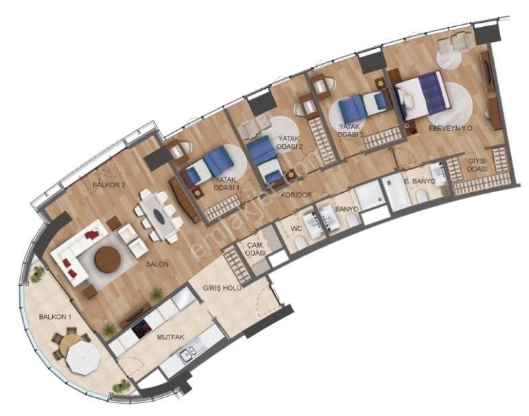 Realty World Studio Dan Oryapark 4 Yatak Odalı (açıklama)